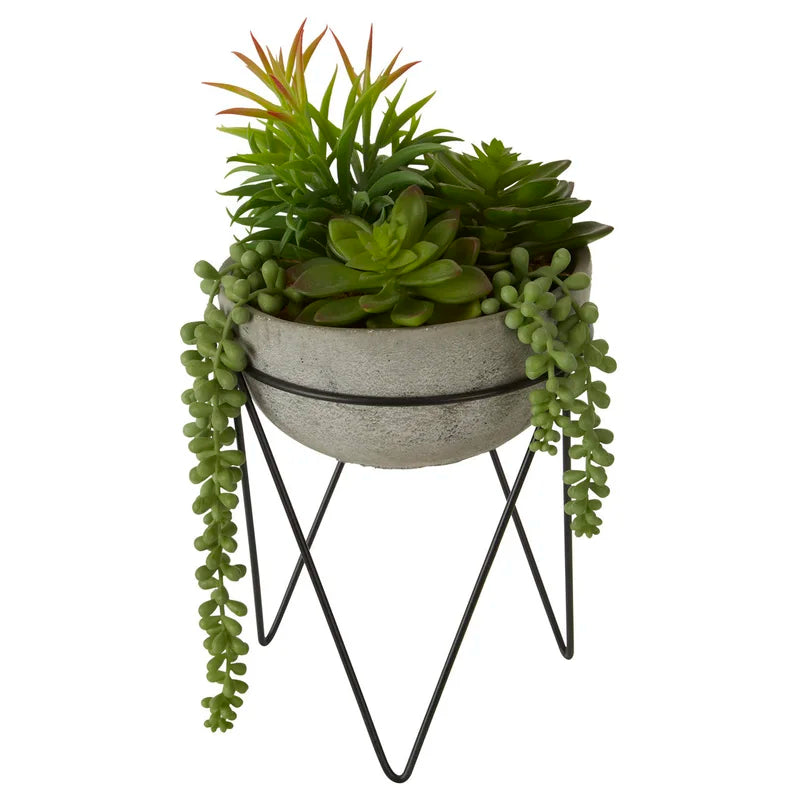 36Cm Faux Succulent Plant in Stone Planter