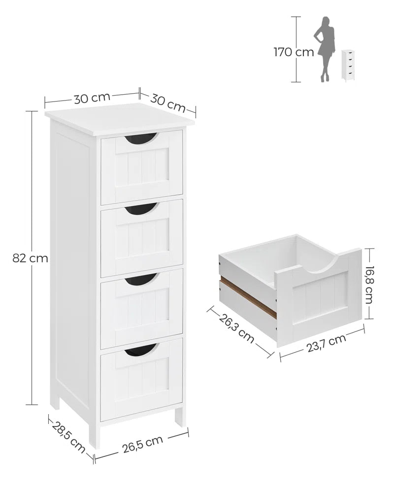 Wooden 30Cm W X 82Cm H X 30Cm D Free-Standing Bathroom Cabinet