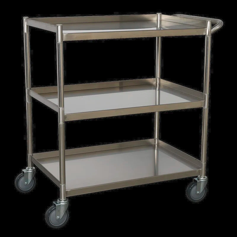 3-Level Stainless Steel Workshop Trolley