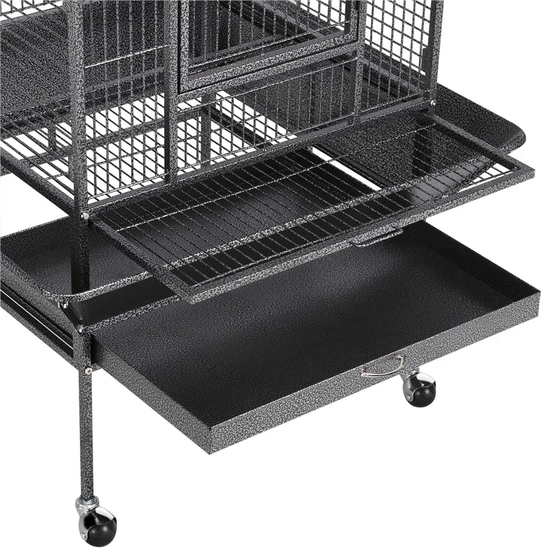 174Cm Iron Play Top Floor Bird Cage with Wheels