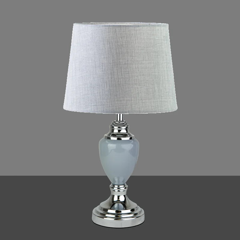 Zellner 44Cm Grey Chrome Table Lamp