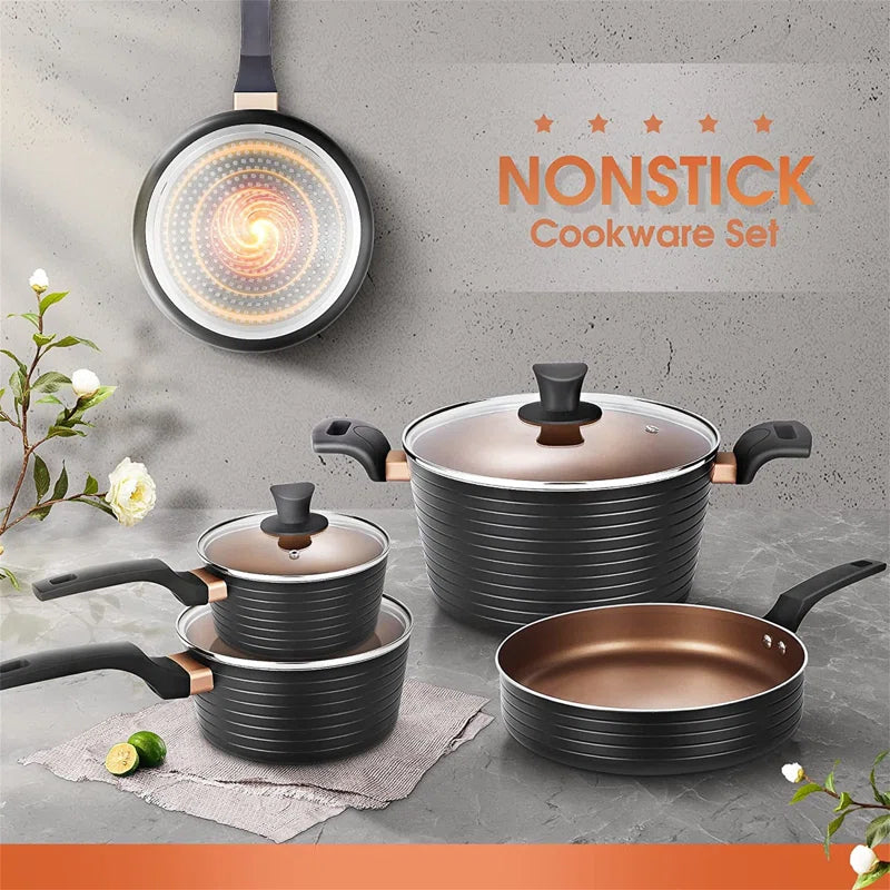 Waut 5 Pieces Stainless Steel Non Stick Cookware Set