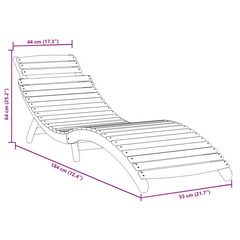 Yuvaan 184Cm Long Acacia Chaise Lounge Set