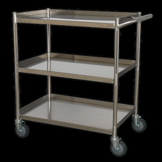 3-Level Stainless Steel Workshop Trolley