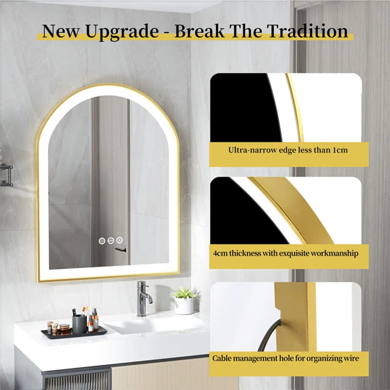 Wall Mirror Aluminium Arch LED Wall Mirror