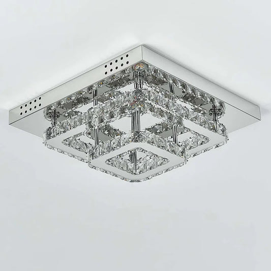 Zaina 50Cm Square Large-Size Glamourous Crystal LED Flush Mount