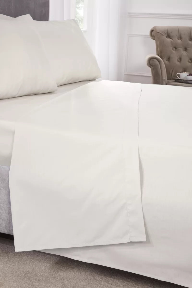 180 Thread Count Cotton Blend Percale Fitted Sheet