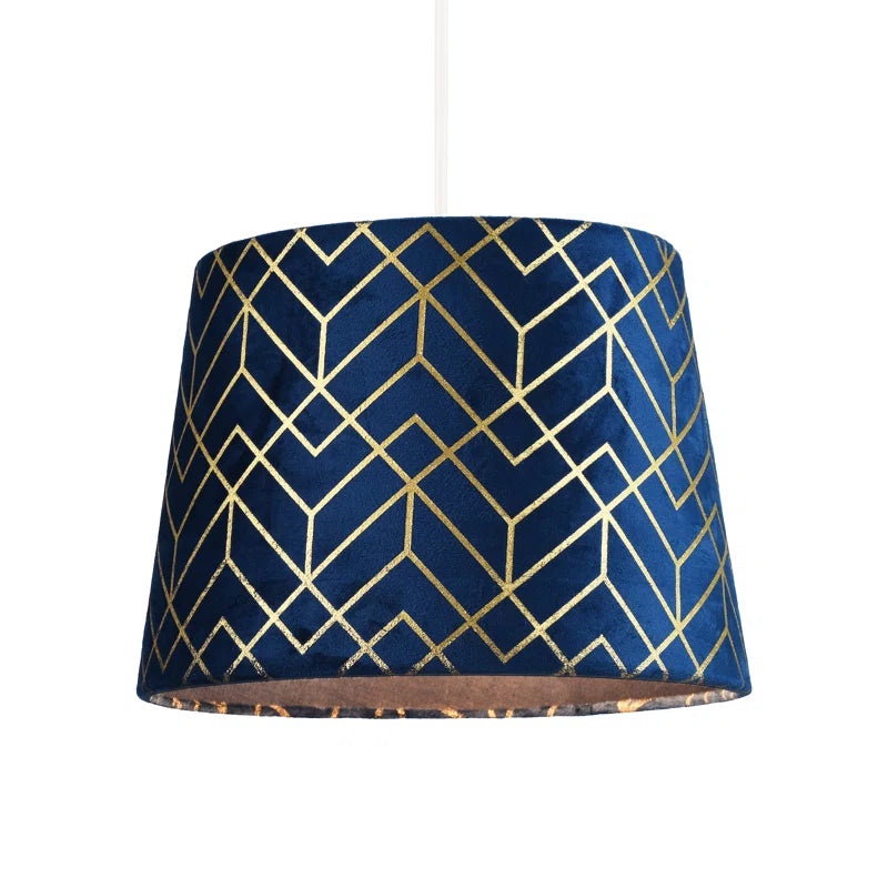 18Cm H Velvet Drum Lamp Shade ( Screw on ) Navy