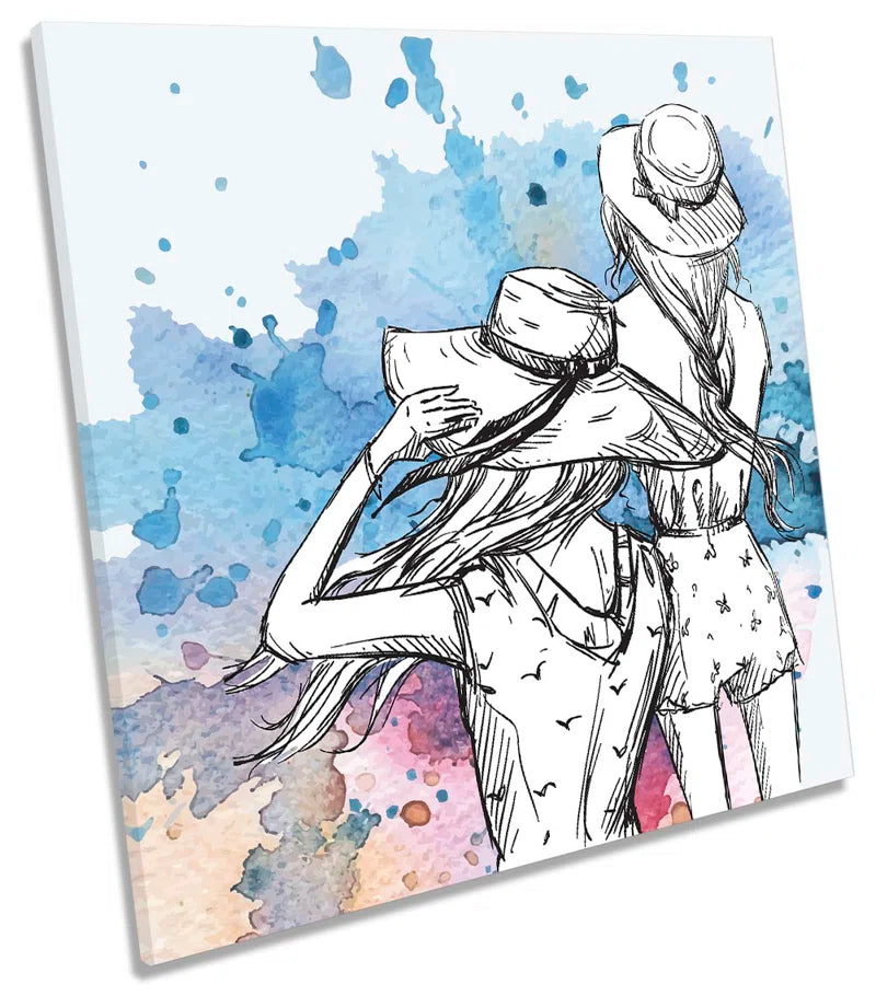 Z2392 Fashion Sketch Watercolour - Wrapped Canvas Painting