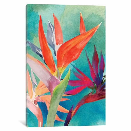 Vivid Birds of Paradise I by Jennifer Paxton Parker - Wrapped Canvas Painting