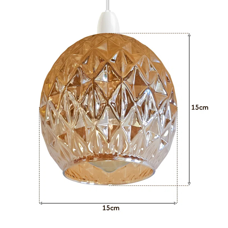 15Cm H Metal Dome Lamp Shade ( Screw on ) Amber