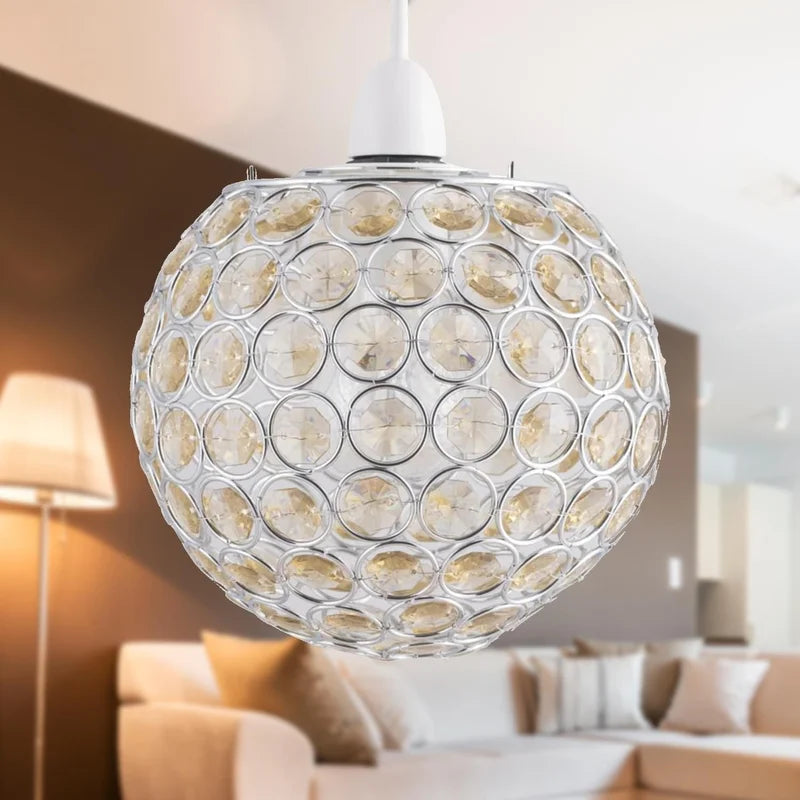 18Cm H Plastic round Pendant Shade ( Uno ) in Clear