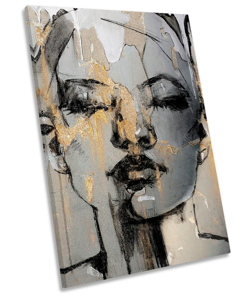 Woman Face Modern - Wrapped Canvas Painting