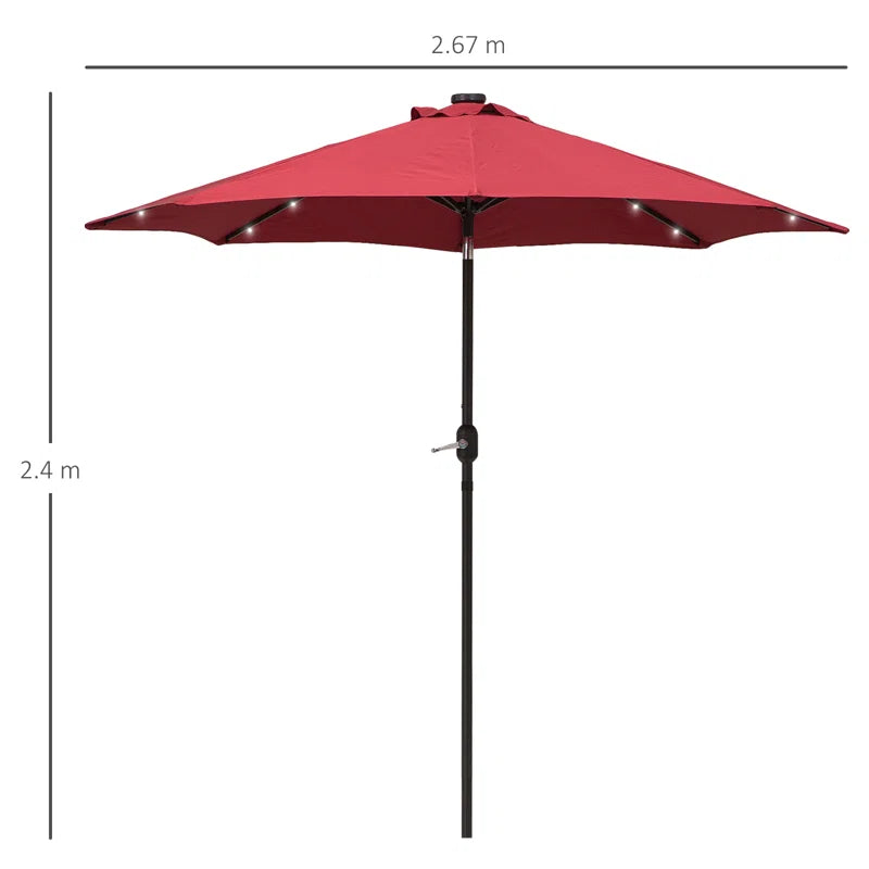 270Cm Lighted Tilt Market Parasol