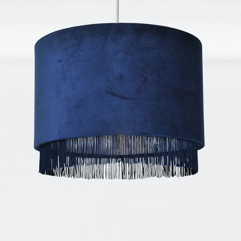 23Cm H X 30Cm W Velvet Drum Pendant Shade