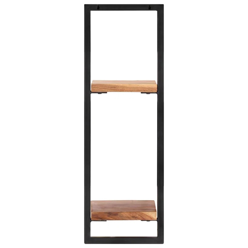 Wall Shelves 2 Pcs 25X25X75 Cm Solid Wood Acacia and Steel