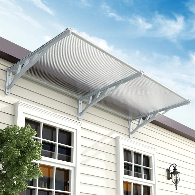 200Cm W X 80Cm D Plastic Grey Cover Retractable Patio Awning