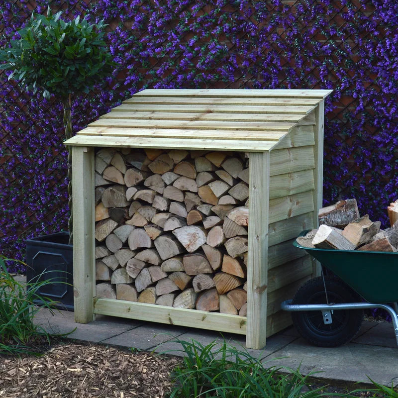 123Cm W X 80Cm D Solid Wood Log Store