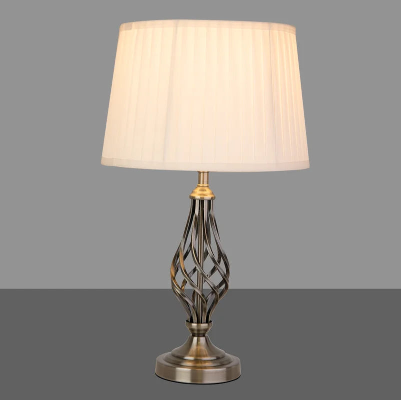 Zoey 49Cm Twist Traditional Antique Brass Metal Table Lamp