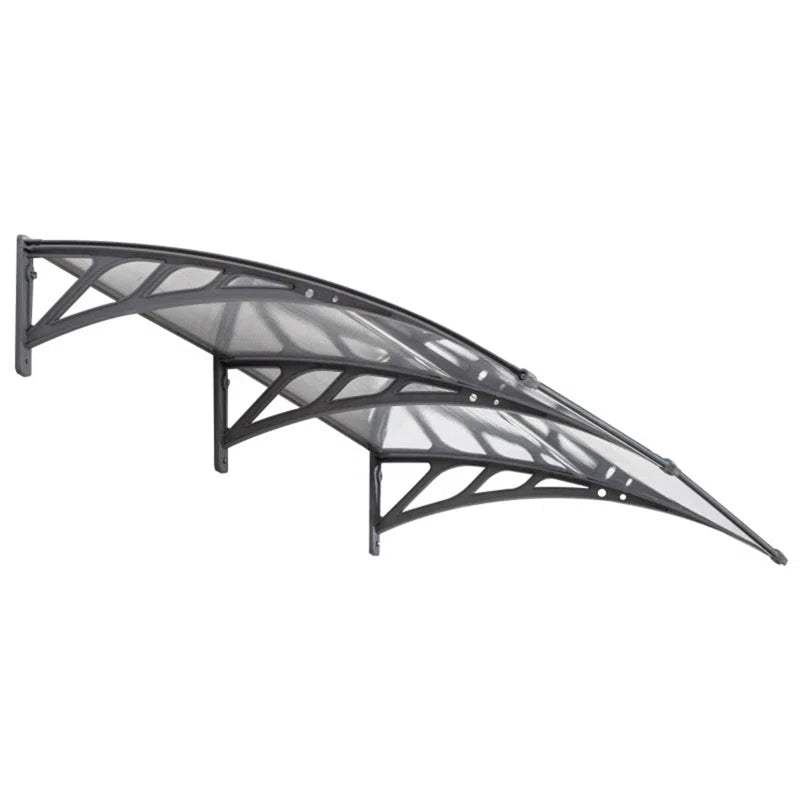 200Cm W X 80Cm D Plastic Grey Cover Retractable Patio Awning