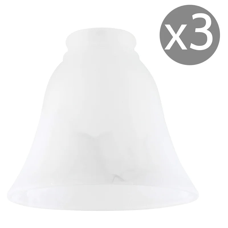 12Cm H Glass Bell Lamp Shade ( Screw on ) in White