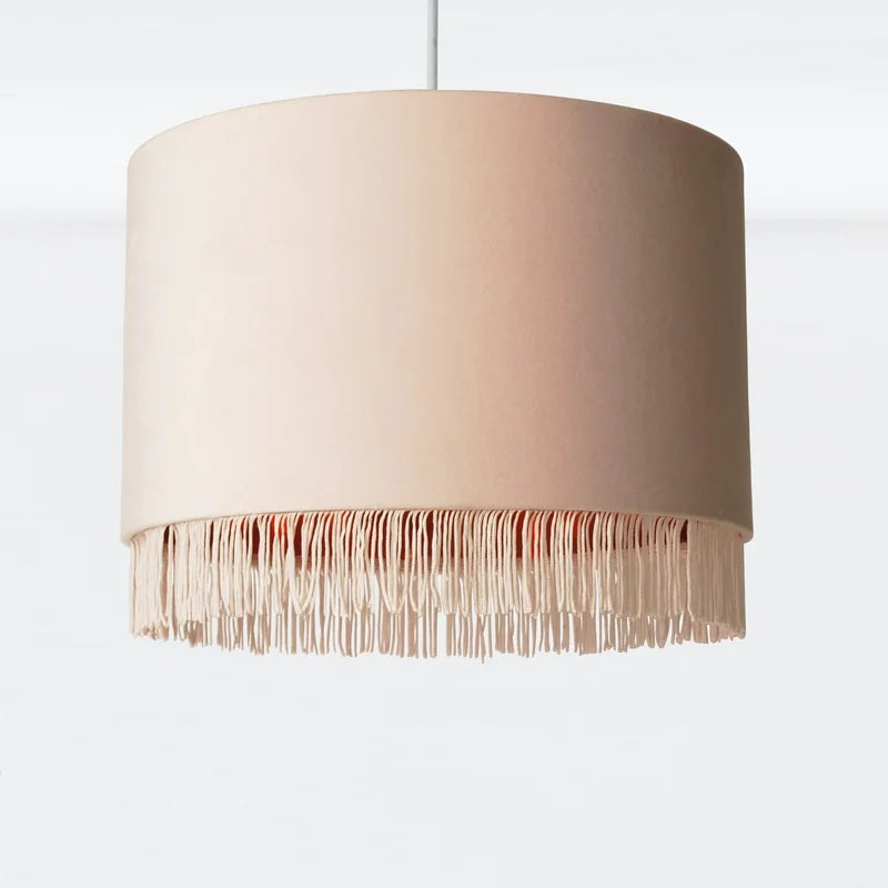 23Cm H X 30Cm W Velvet Drum Pendant Shade