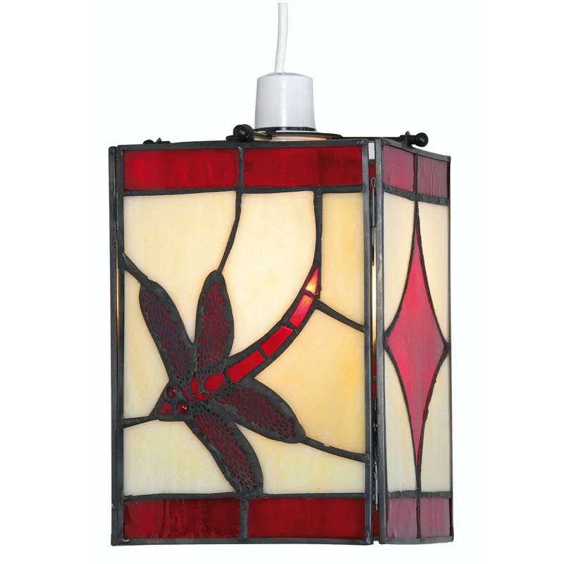 22Cm H Glass Rectangle Pendant Shade ( Screw on )