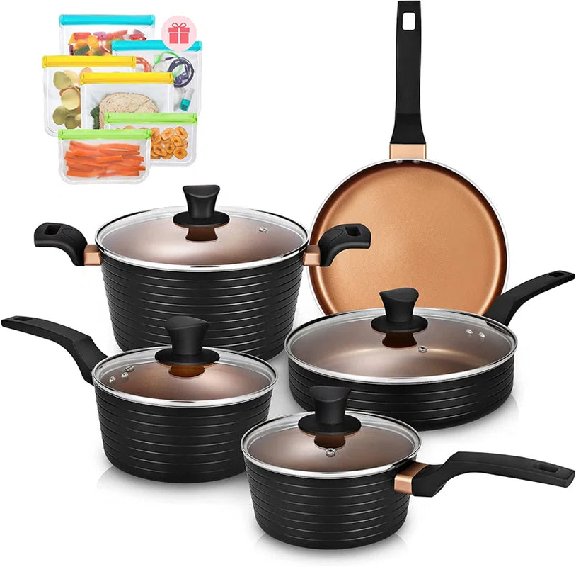 Waut 5 Pieces Stainless Steel Non Stick Cookware Set