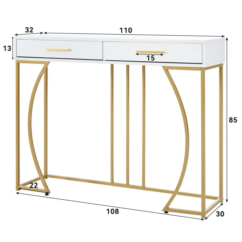 White Console Table with 2 Drawers