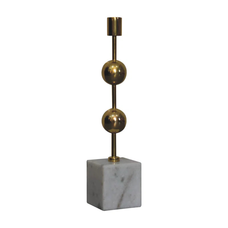 33Cm Marble Tabletop Candlestick