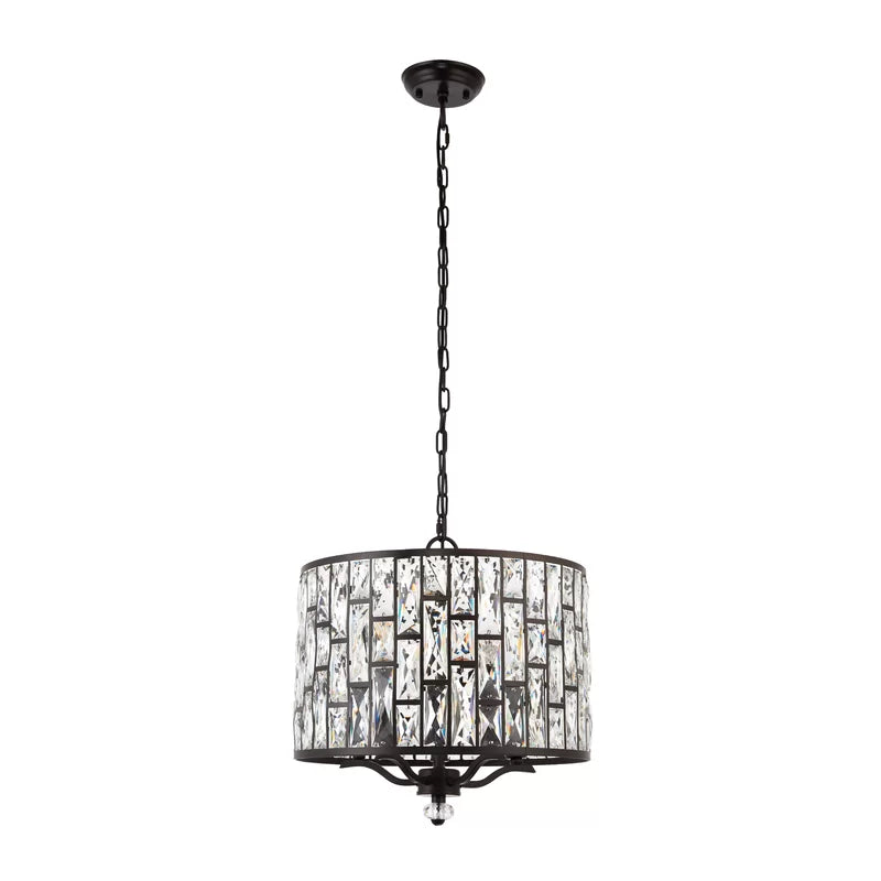 Wesley 5 - Light Dark Bronze Drum Pendant