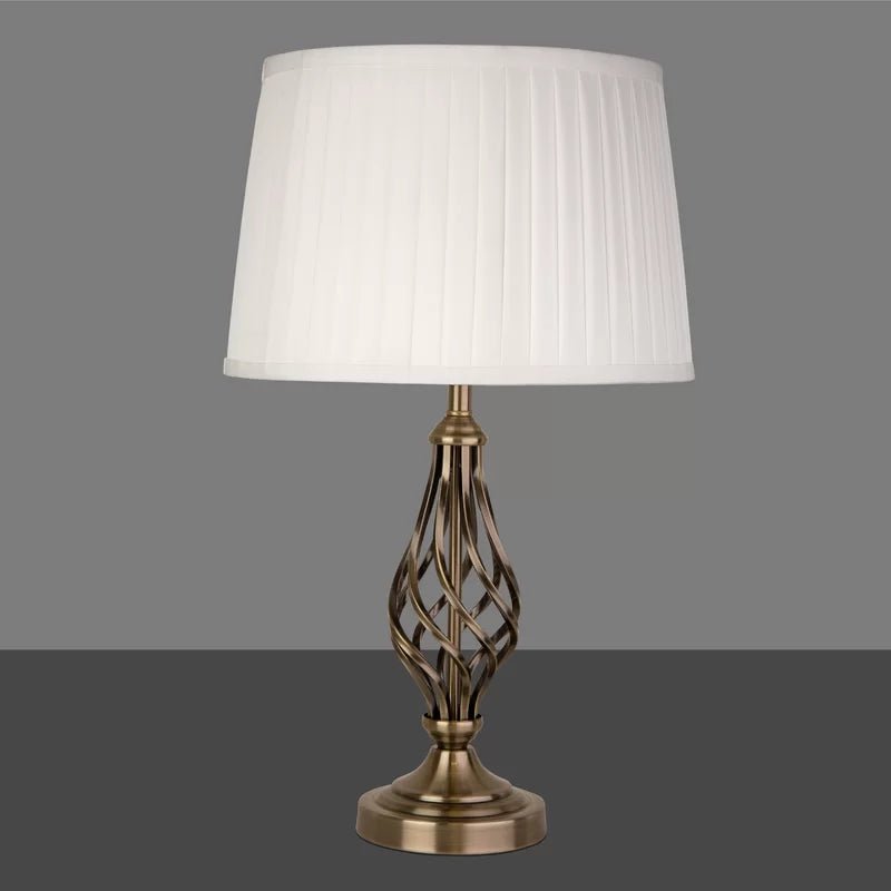 Zoey 49Cm Twist Traditional Antique Brass Metal Table Lamp