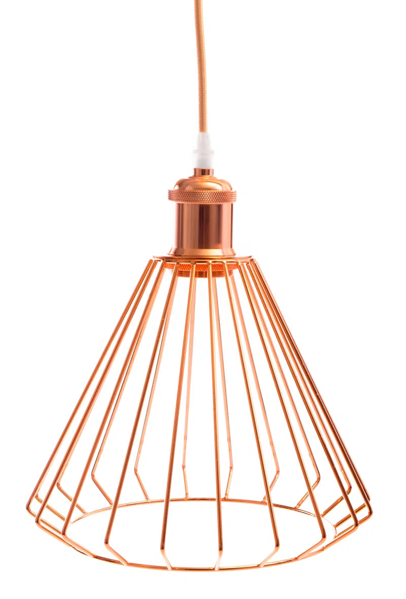 18Cm H X 22Cm W Metal Bell Pendant Shade ( Screw on ) in Rose Copper