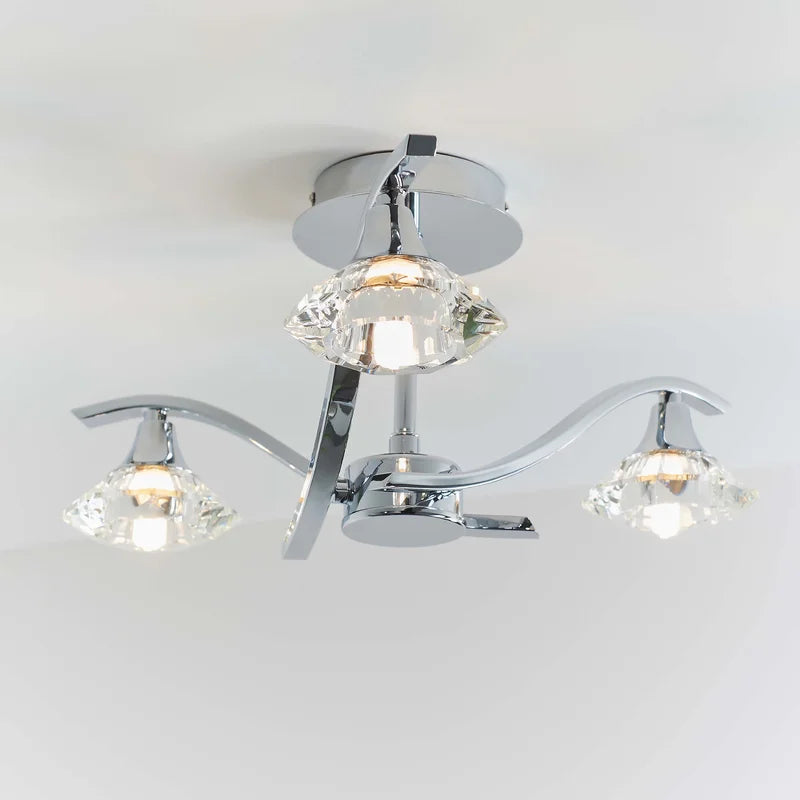 Ziva Glass Semi Flush Mount