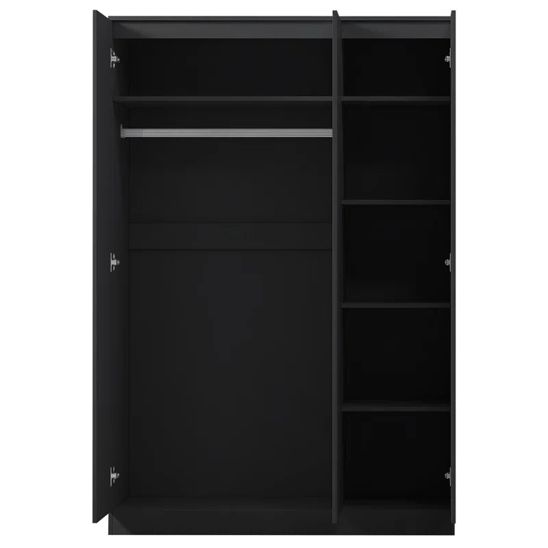 Warren 3 Door Wardrobe - High Gloss Front. Soft-Close Hinged Doors. Modern No-Handle Push-To-Open Feature