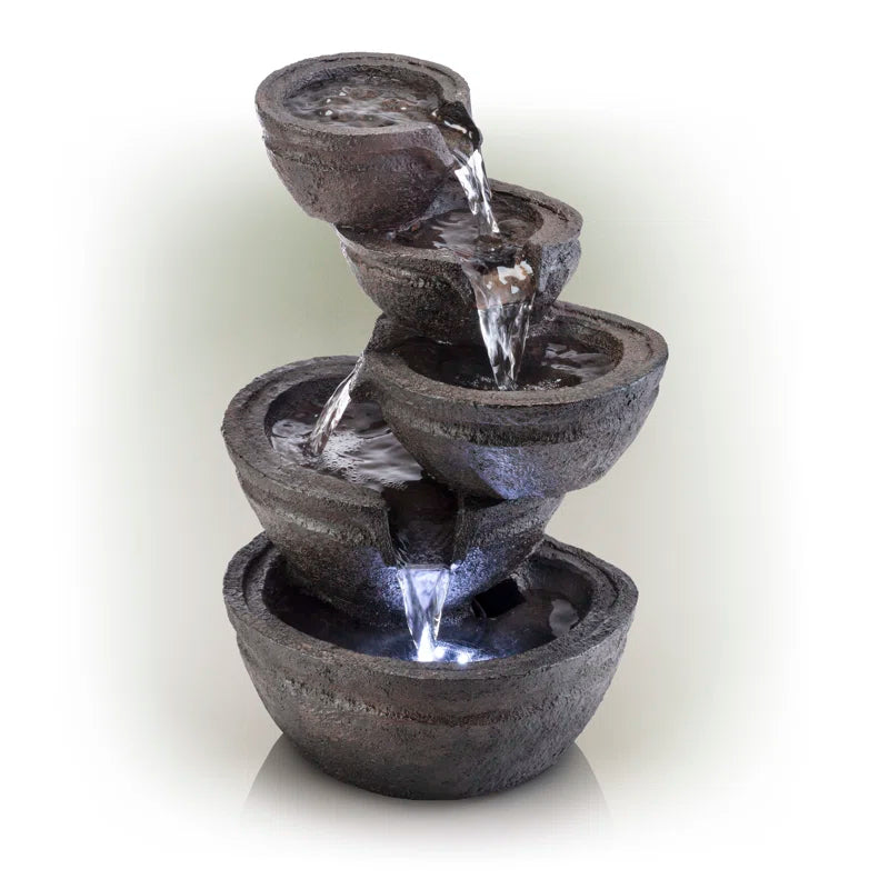 Weather Resistant Table Top Fountain with Light