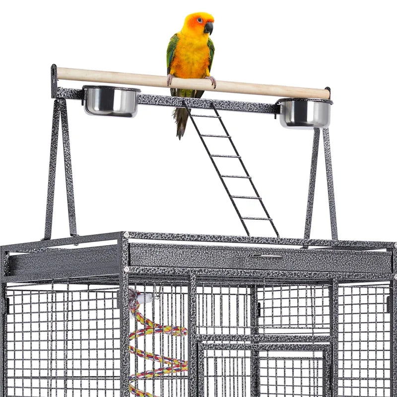 174Cm Iron Play Top Floor Bird Cage with Wheels