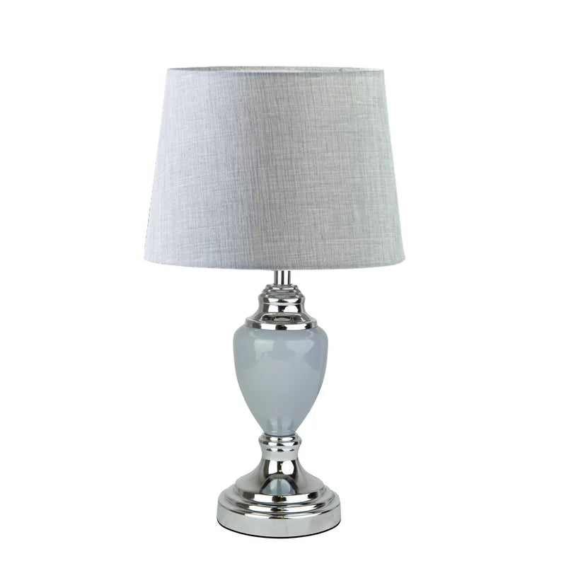 Zellner 44Cm Grey Chrome Table Lamp