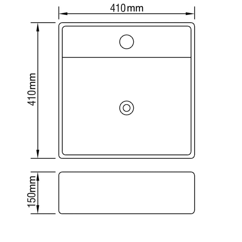 Westerham 4100Mm L X 4100Mm W Ceramic Square Sink with Overflow