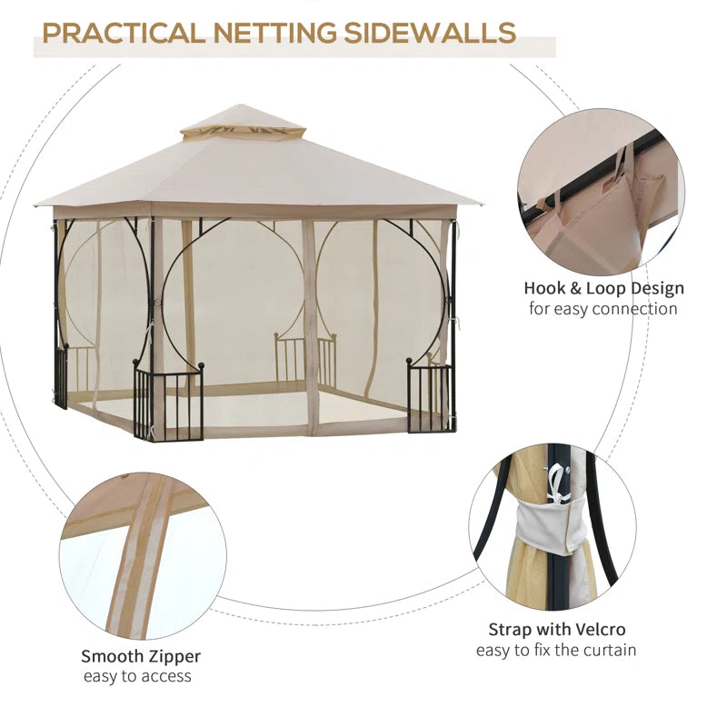 3M X 3M Metal Patio Gazebo