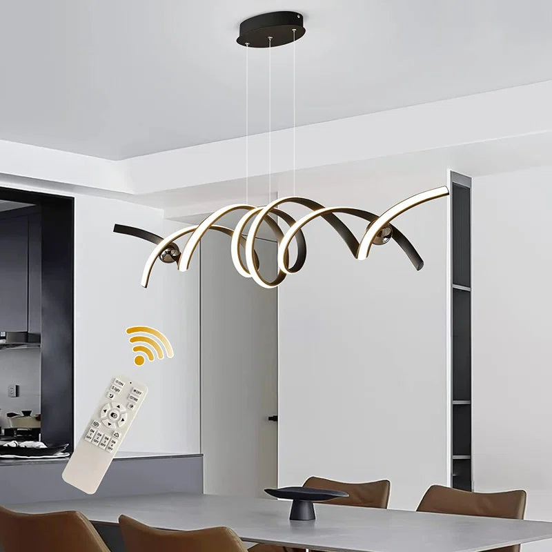 2 - Light Black LED Kitchen Island Pendant