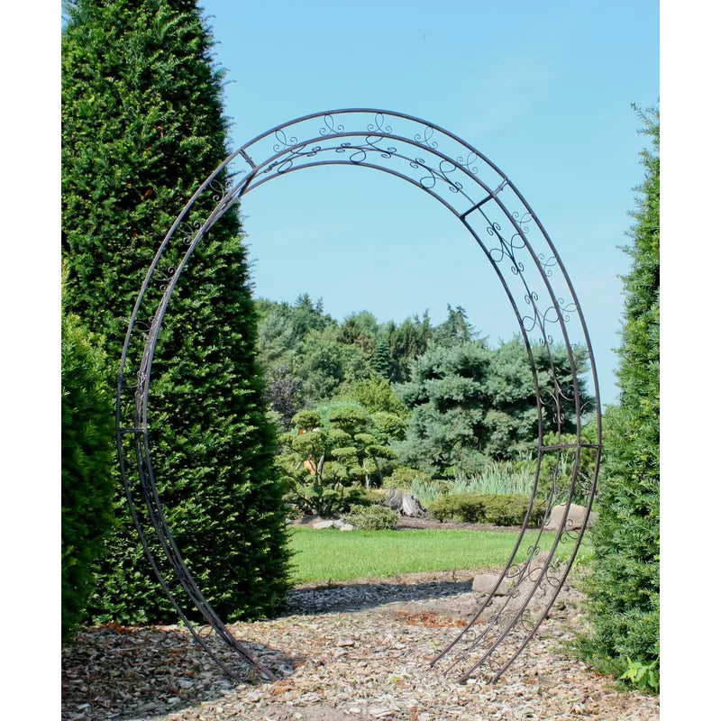 200Cm W X 38Cm D Metal Arbour in Black