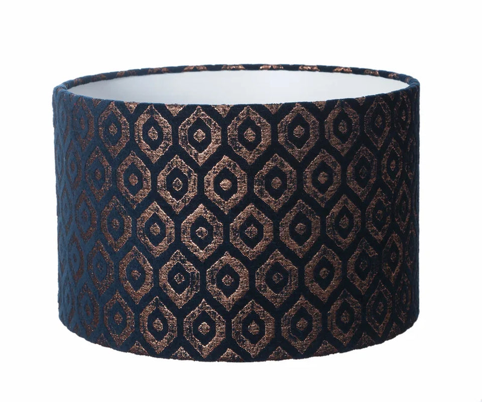 20Cm H X 25Cm W Velvet Drum Lamp Shade ( Screw on )