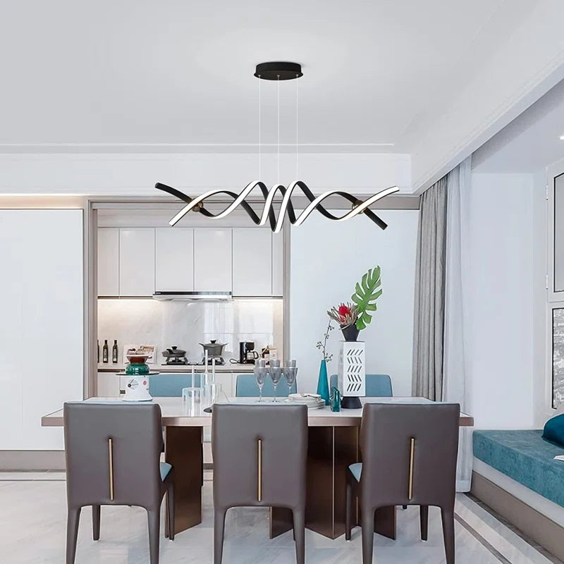 2 - Light Black LED Kitchen Island Pendant