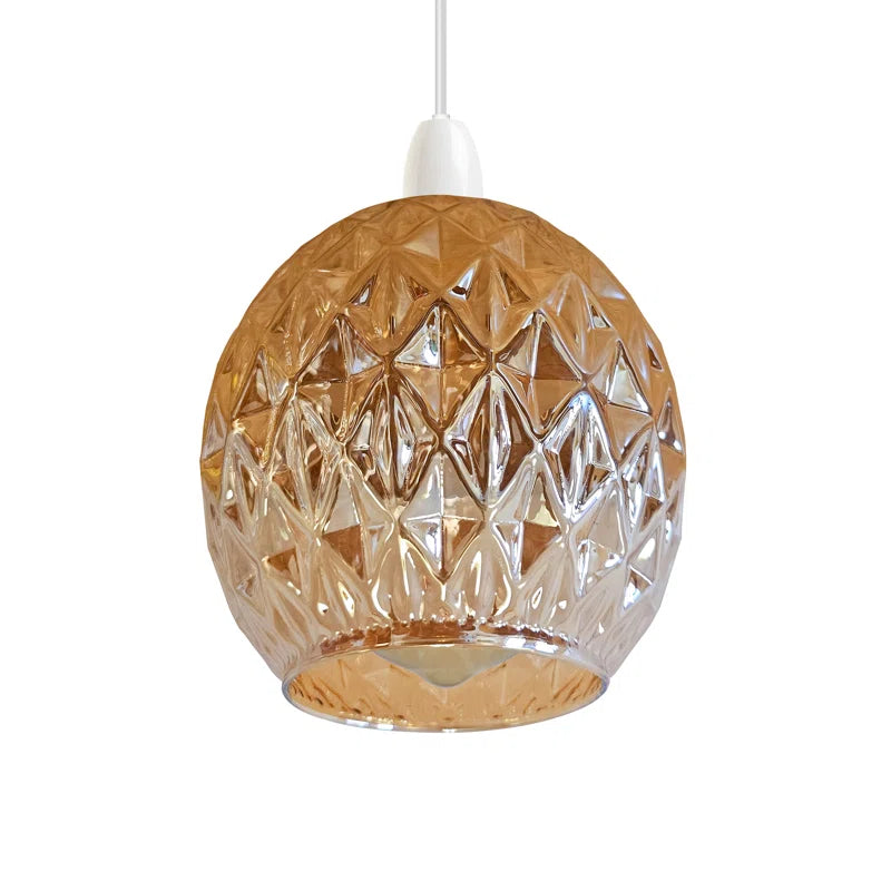 15Cm H Metal Dome Lamp Shade ( Screw on ) Amber