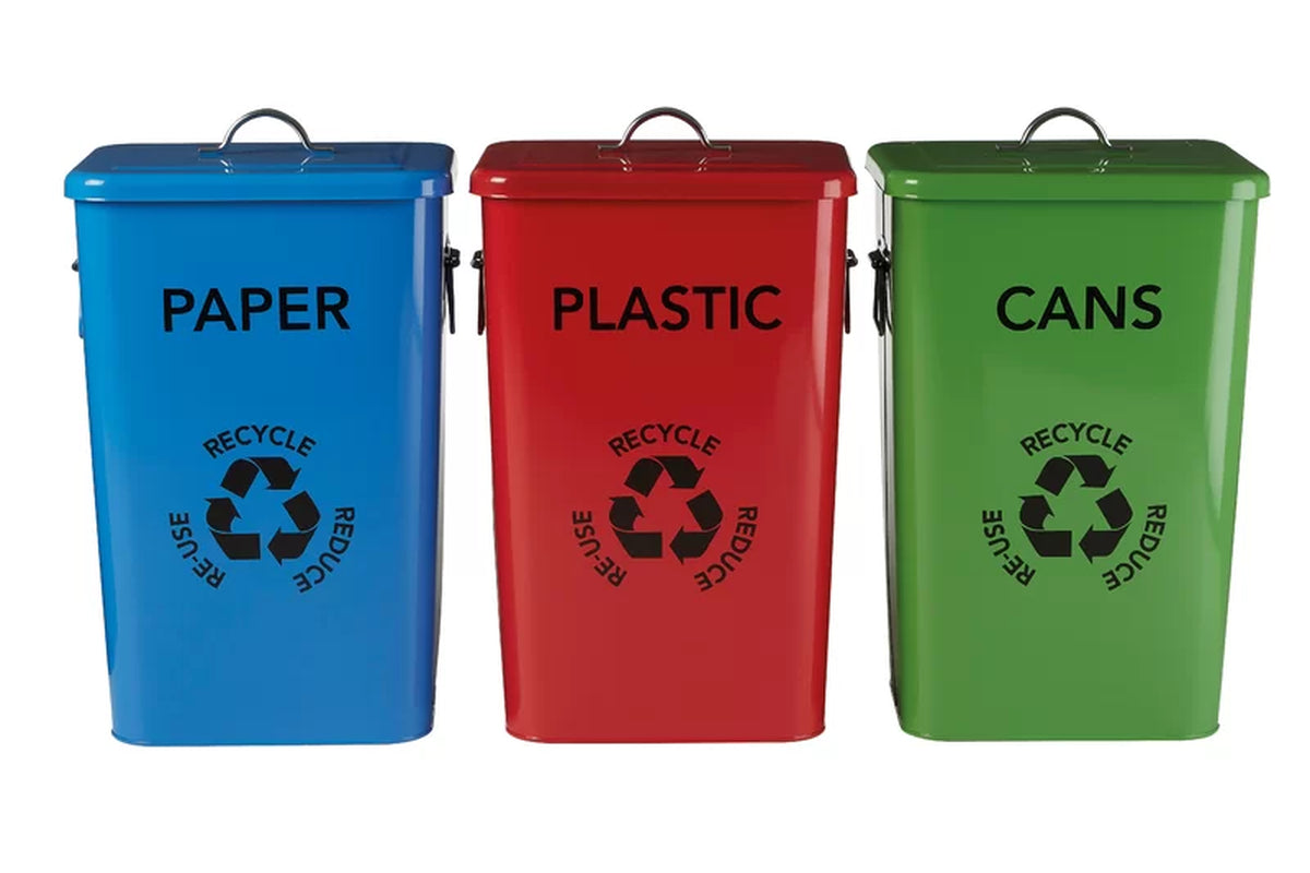 3 Piece 26 Litre Recycling Bin Set