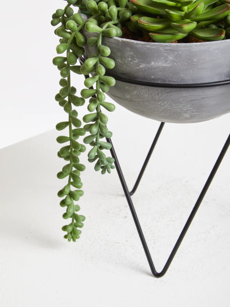 36Cm Faux Succulent Plant in Stone Planter