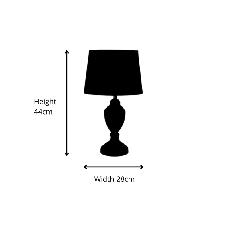 Zellner 44Cm Grey Chrome Table Lamp