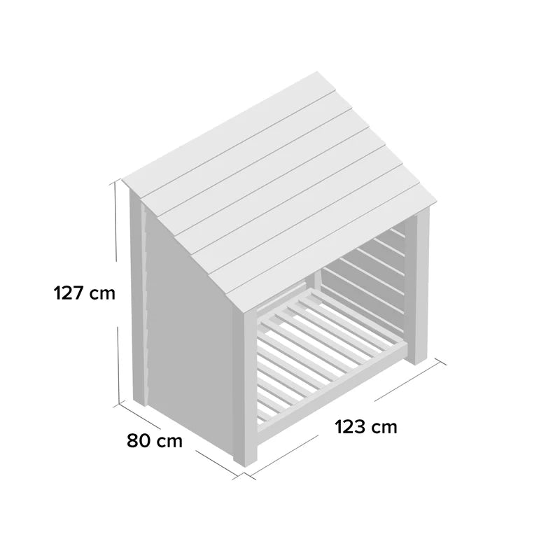 123Cm W X 80Cm D Solid Wood Log Store