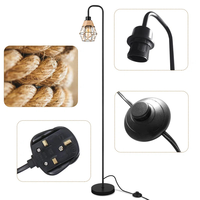 158.49Cm Black Traditional Floor Lamp